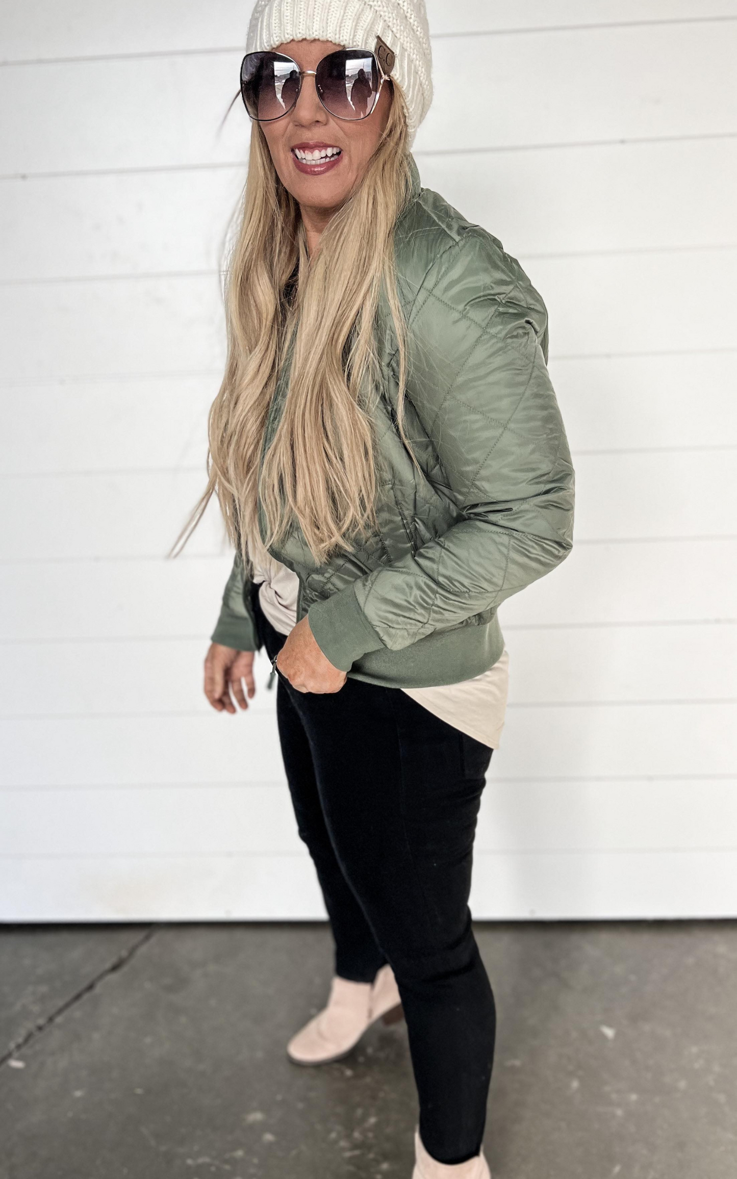 OLIVE BOMBER JACKET 