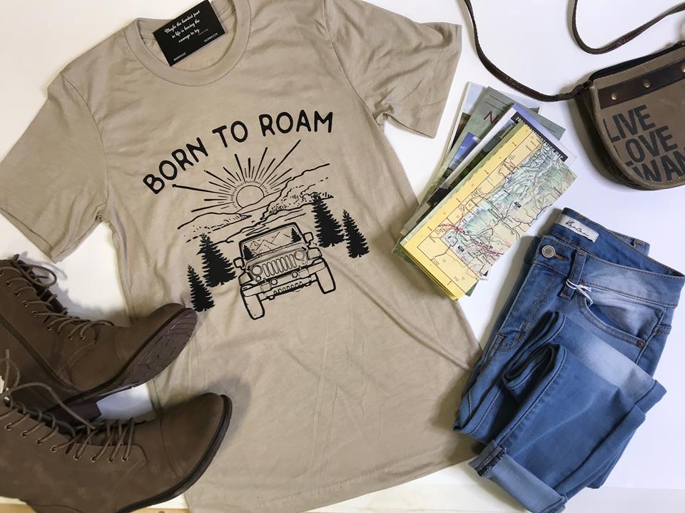 Born to Roam Tshirt - Bad Habit Apparel - BAD HABIT BOUTIQUE 