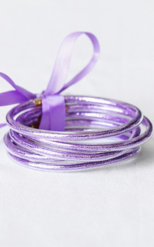 Lavender Glitter Jelly Tube Bangles