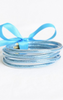 Silvery Blue Glitter Jelly Tube Bangles