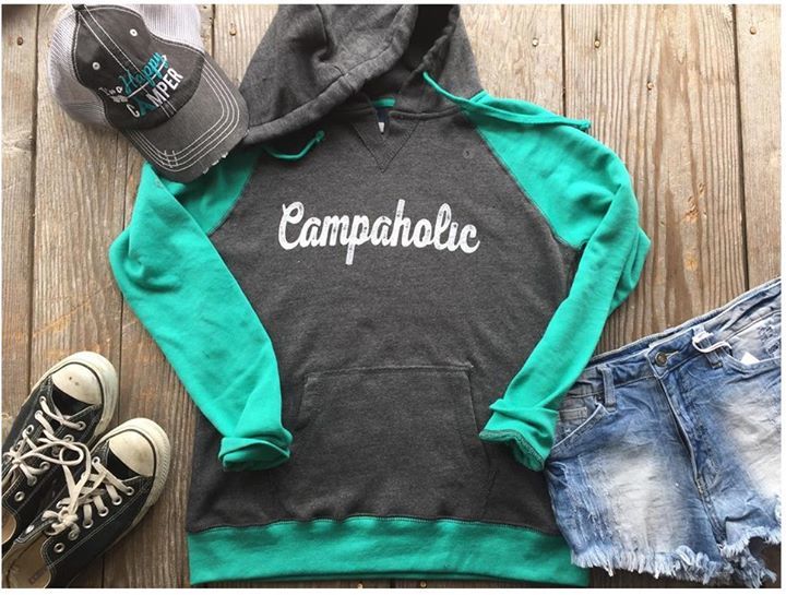 Campaholic Hoodie - Teal - BAD HABIT BOUTIQUE 