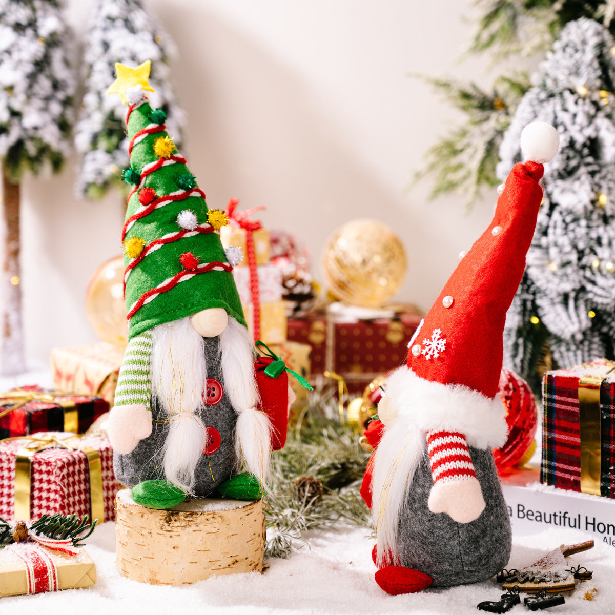 Christmas Standing Faceless Tree-Shaped Dwarf Doll Ornaments