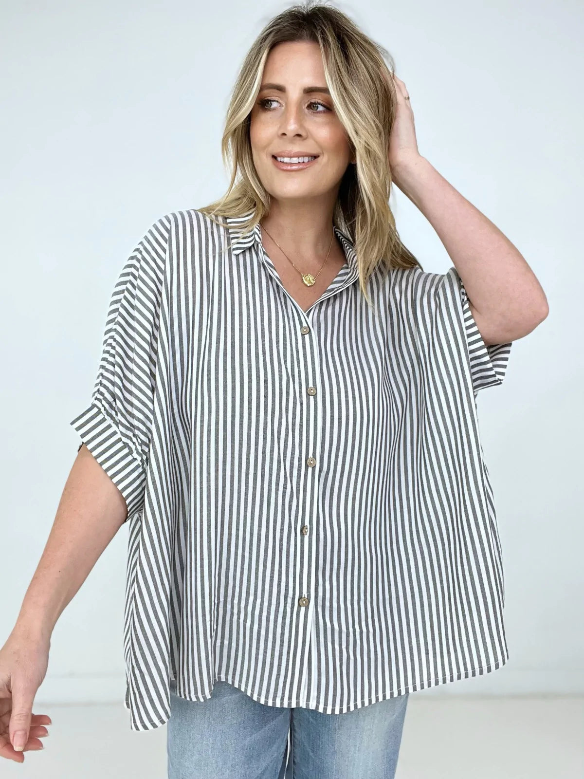 Zenana Button-Up Shirt