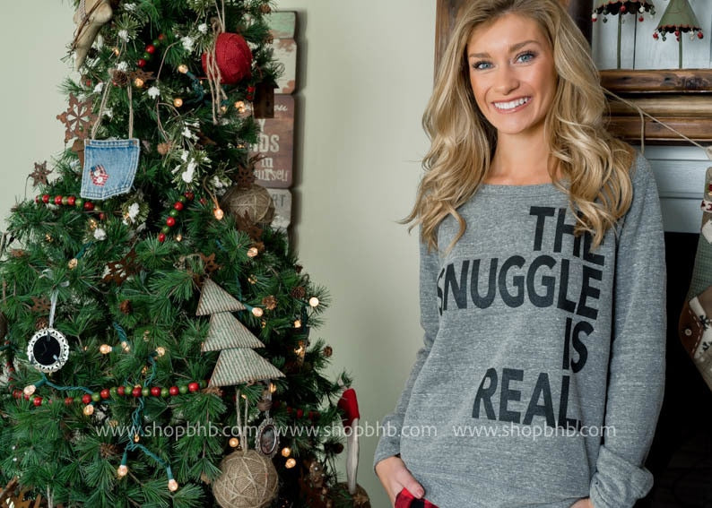 The Snuggle Is Real | Sweatshirt Slouchy - BAD HABIT BOUTIQUE 