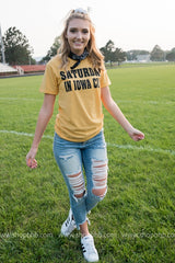 Saturday in Iowa City Tshirt | Yellow - BAD HABIT BOUTIQUE 