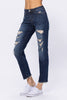 Judy Blue Mid-Rise Distressed Boyfriend Jeans