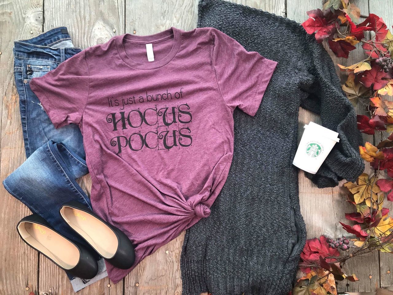 It's A Bunch Of Hocus Pocus Tshirt Wine - BAD HABIT BOUTIQUE 