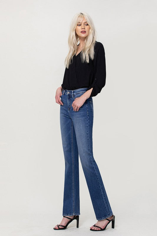 HIGH RISE STRETCH SLIM BOOTSCUT JEANS - Vervet