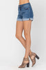 Judy Blue Mid-Rise Raw Hem Cuffed Denim Shorts