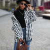 Single-Breasted Houndstooth Print Jacket