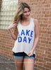 Lake Day Slouchy Tank Top - White - BAD HABIT BOUTIQUE 