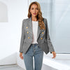 Lapel Houndstooth Blazer