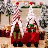 Christmas Pointed Hat Hanging Legs Faceless Doll Decorations