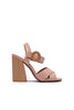 Ankle Strap Wicker Wedge Sandal - Nude - Final Sale