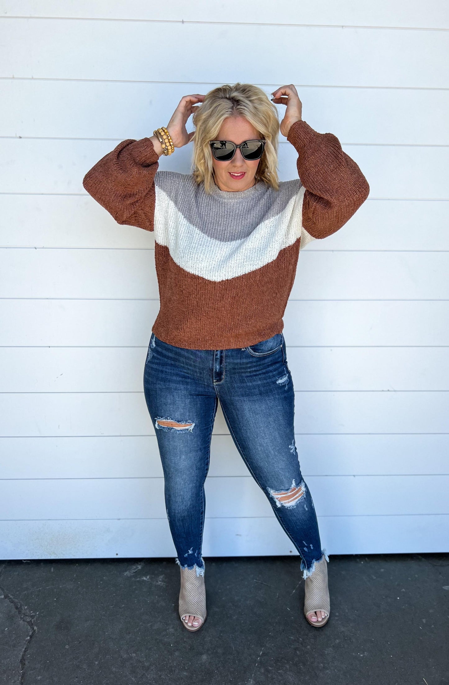 Chevron Colorblock Sweater