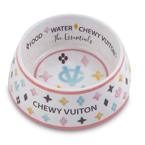 White Chewy Dog Bowl