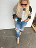 Cowl Neck Colorblock Sweater