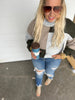 Cowl Neck Colorblock Sweater