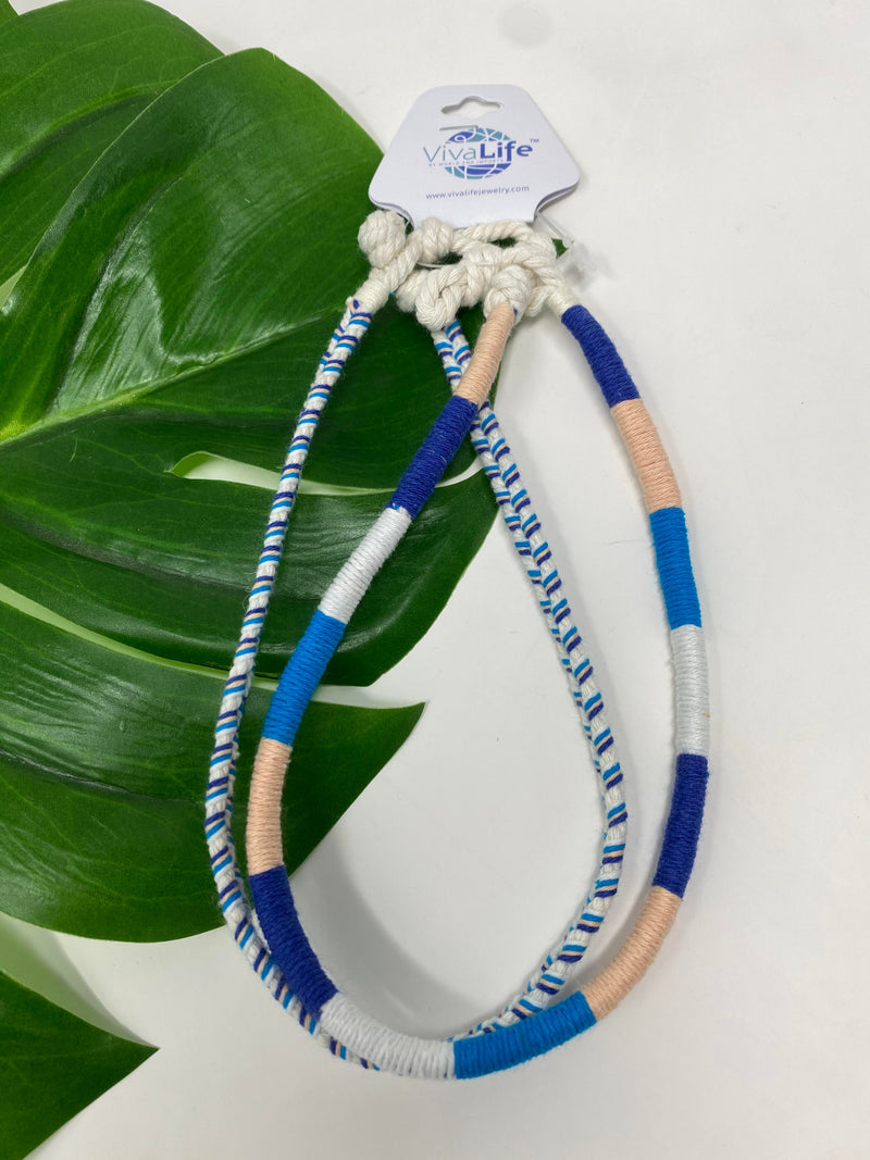 2 Colored Cotton Necklaces - Final Sale