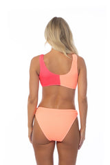 Two-Tone Colorblock Bikini Swimsuit- Beach Joy