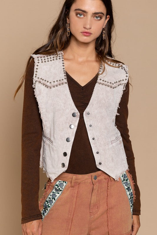 Stud Corduroy Vest - POL