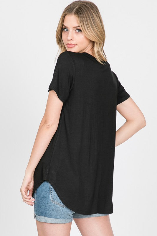 Criss Cross Solid Top- Final Sale