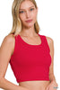 Ribbed Scoop neck Crop Tank Top - Final Sale