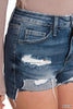 Cut Off Distressed Denim Shorts