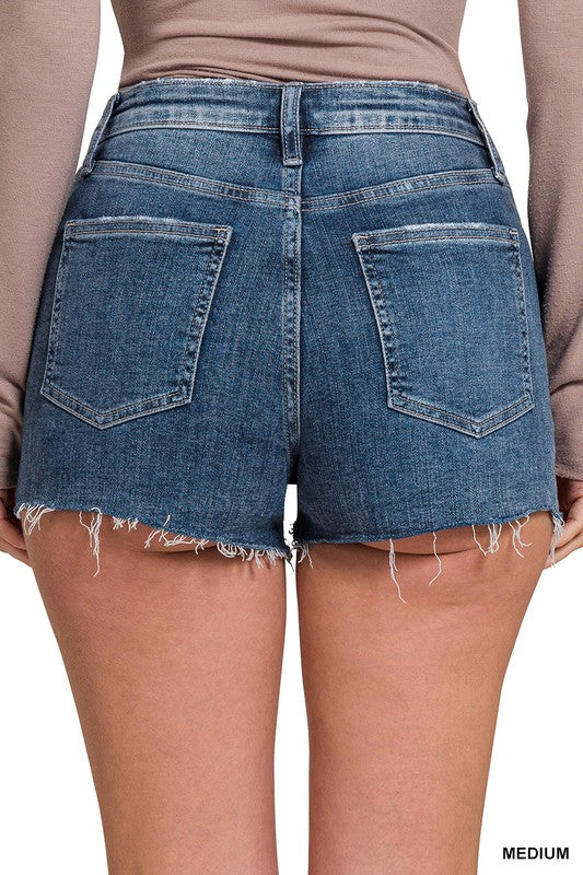 Cut Off Distressed Denim Shorts