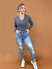 Judy Blue High Rise Bleach Splash Destroyed Skinny Jeans