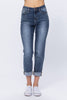 Judy Blue "Skyline" High Rise Bleach Splash Boyfriend Jeans