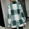 Zipper Front Plaid Print Jacket