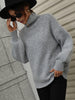 Turtleneck Lantern Sleeve Knitted Sweater