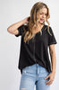 Rae Mode ECO Solid V Neck Short Sleeves Top