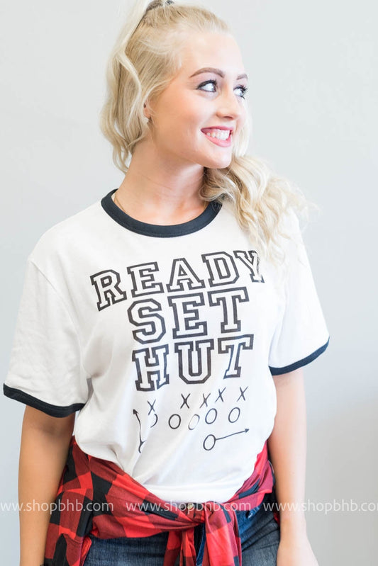 Ready Set Hut Tee - white - BAD HABIT BOUTIQUE 