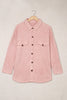 Plush Button Down Pocketed Shirt Jacket