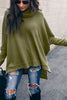 Turtleneck Waffle Knit Poncho Blouse