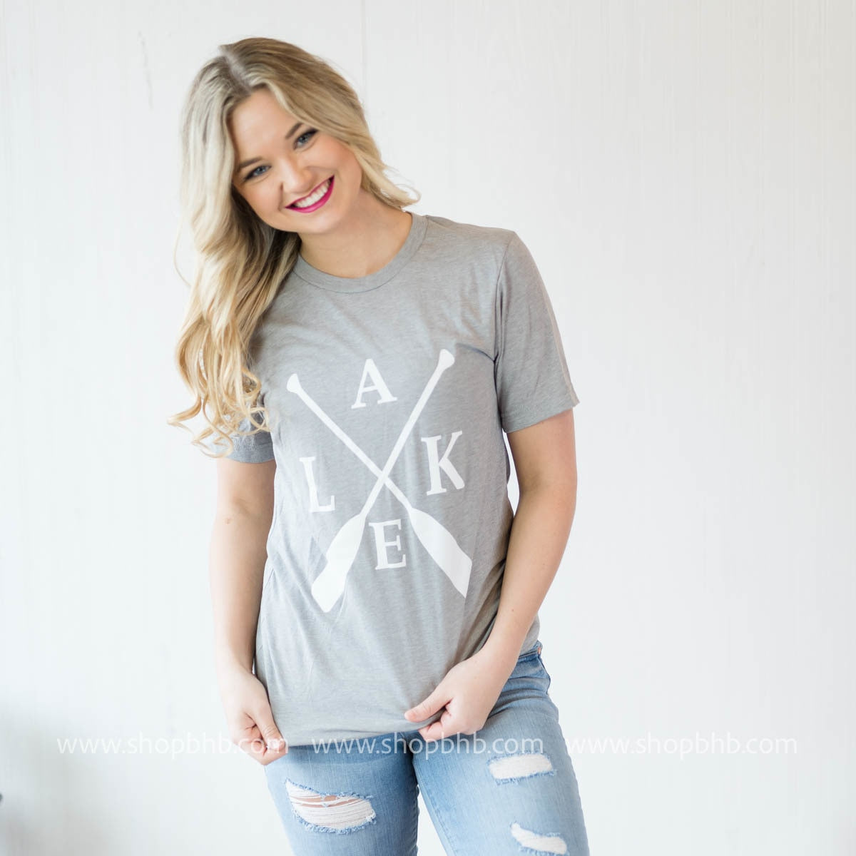 Lake Paddle Tee - Grey - BAD HABIT BOUTIQUE 