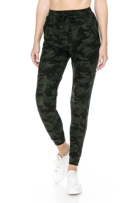 Dark Olive Camo -JOGGER PANTS BUTTERY SOFT