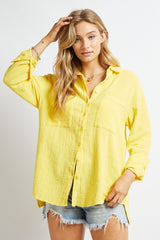 Solid Button Down Top 