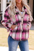 Contrast Trim Plaid Shacket