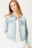 Vintage Inspired Ripped Cotton Crop Denim Jacket