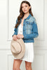 Ombre Wash Cropped Denim Jacket