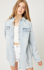 Washed Distressed Denim Long Shirt