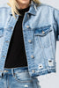 Distressed Oversized Denim Jacket - Vervet