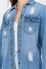 Distressed Denim Shirt Jacket - Final Sale*