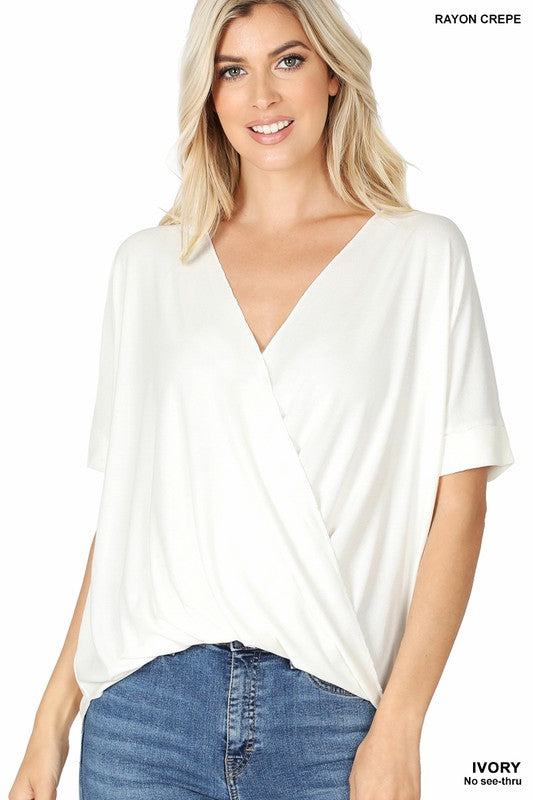 Wrap Front Rayon Blouse - Final Sale