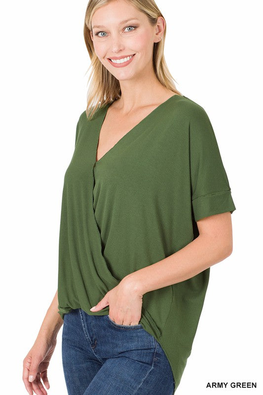 Wrap Front Rayon Blouse - Final Sale