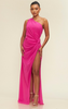 Magenta Side Slit Maxi Dress