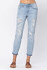 Judy Blue Full Size Destroyed Mid-Rise Boyfriend Jeans